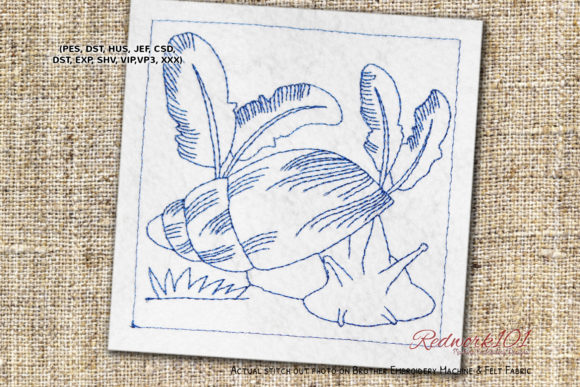 Banana Rasp Snail Redwork: A Playful Holiday Embroidery Pick