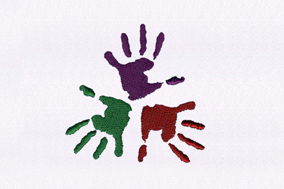 Colorful Hands Embroidery Design