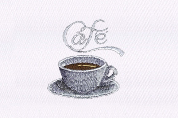 Espresso Coffee Embroidery Design