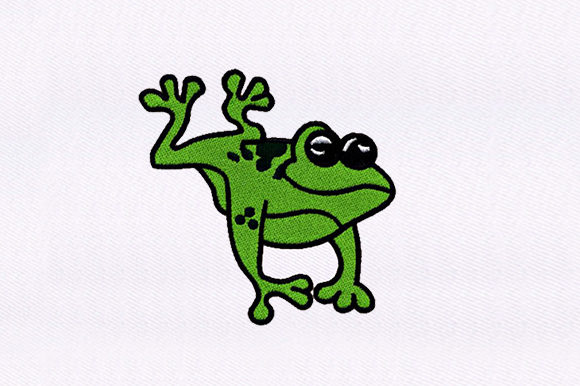 Happily Frog: A Playful Yet Professional Embroidery Design for Small Business Branding