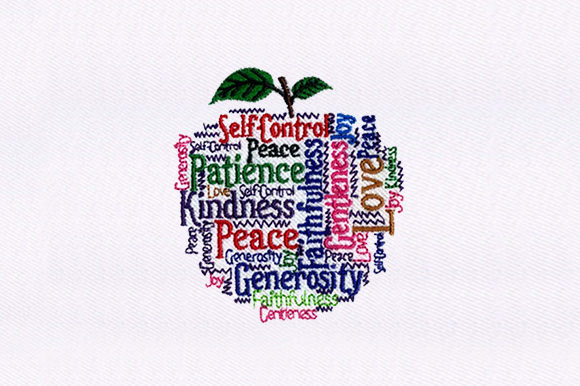 Motivational Apple: A Warm, Uplifting Embroidery Design