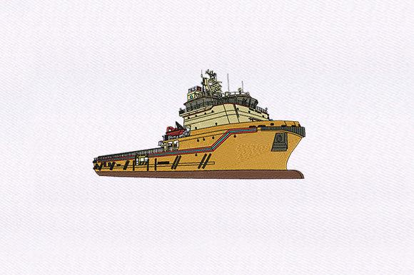 Ocean Liner Ship Embroidery Design