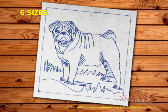 Pug Dog Lineart: A Smart Pick for Embroidery Sellers