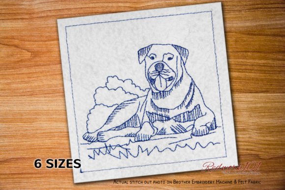 Rottweiler Lineart: Clean, Confident Sweatshirt Embroidery