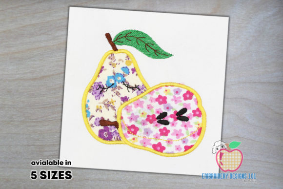 Two Pear with the Close Eyes Applique