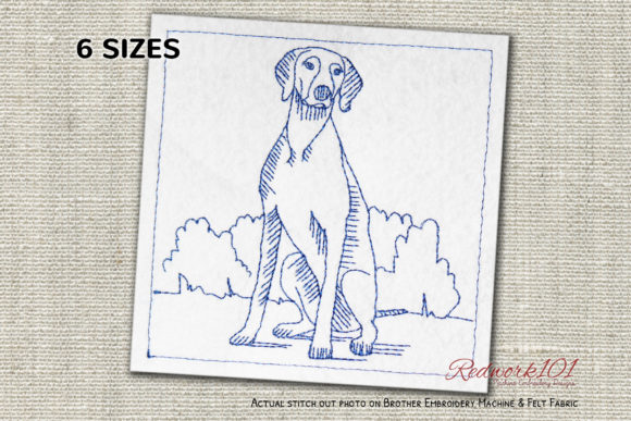 Weimaraner Dog Redwork
