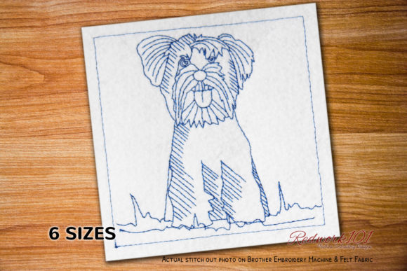 Yorkshire Terrier Dog Redwork